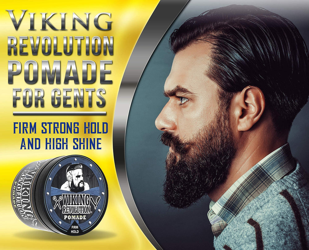 Water-soluble Viking Revolution pomade formula that rinses out easily.