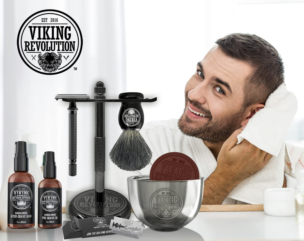 Viking Revolution preshave oil primes the skin for an effortless glide.