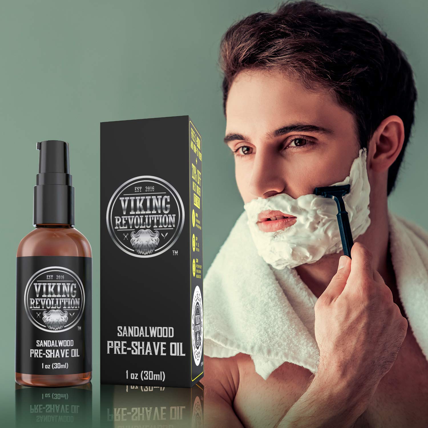 Razor shaving scene illustrates irritation-reducing prep for a glide