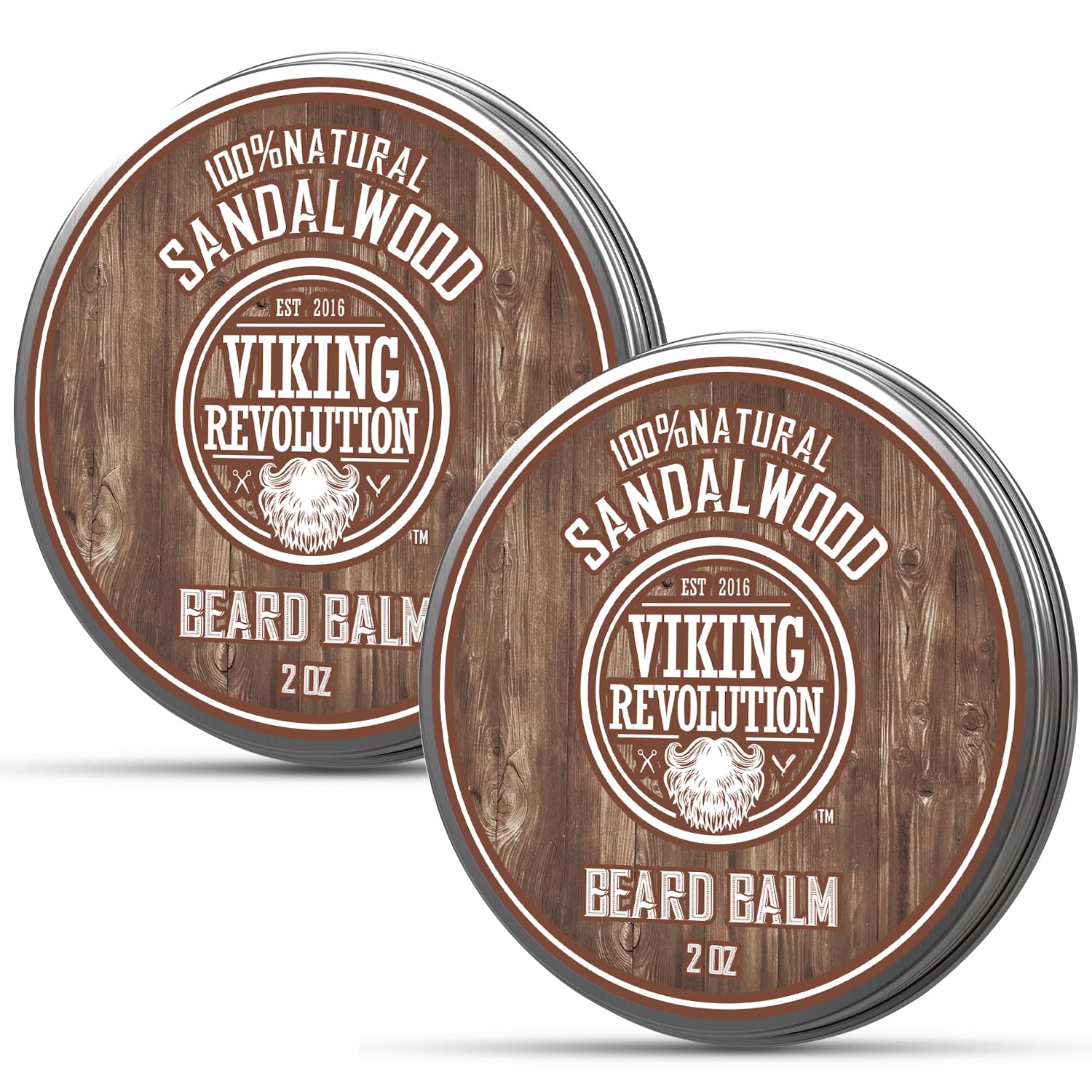 Viking Revolution sandalwood beard balm bottle pour for easy grooming