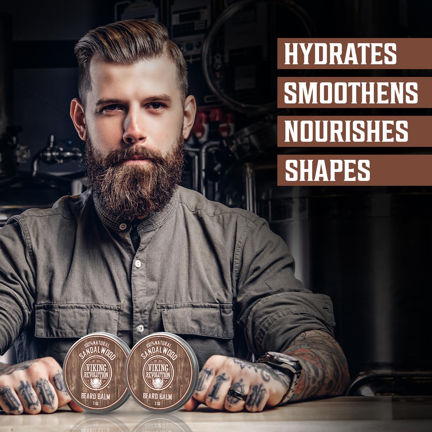Viking Revolution beard balm ingredients argan and jojoba nourish beard