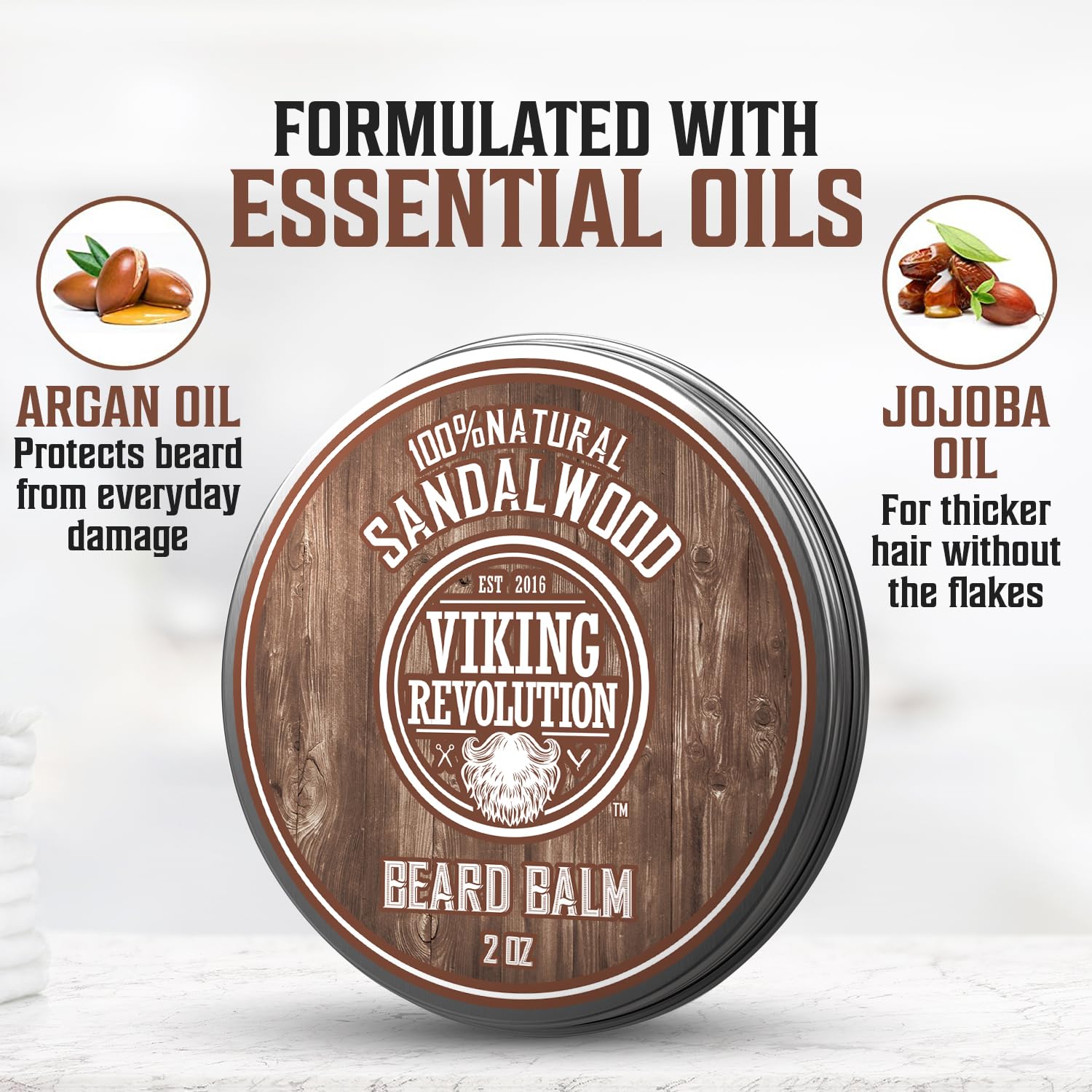 Viking Revolution sandalwood balm ingredients argan oil for conditioning