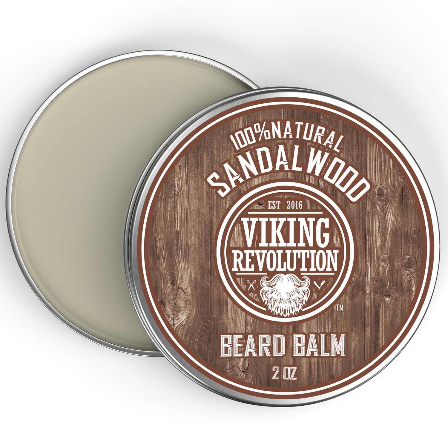 Viking Revolution sandalwood beard balm in use leaves beard soft