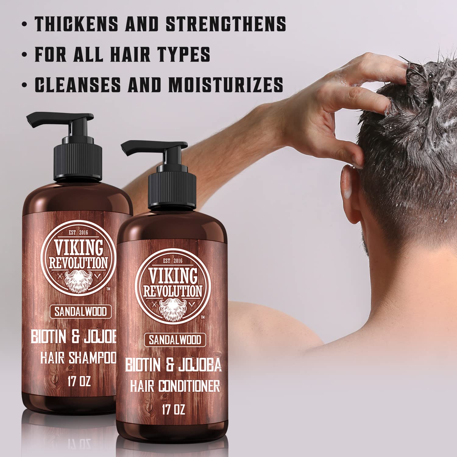 Viking Revolution sandalwood conditioner bottle for conditioning and hydration