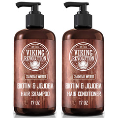 Viking Revolution sandalwood shampoo bottle with pump for easy daily use