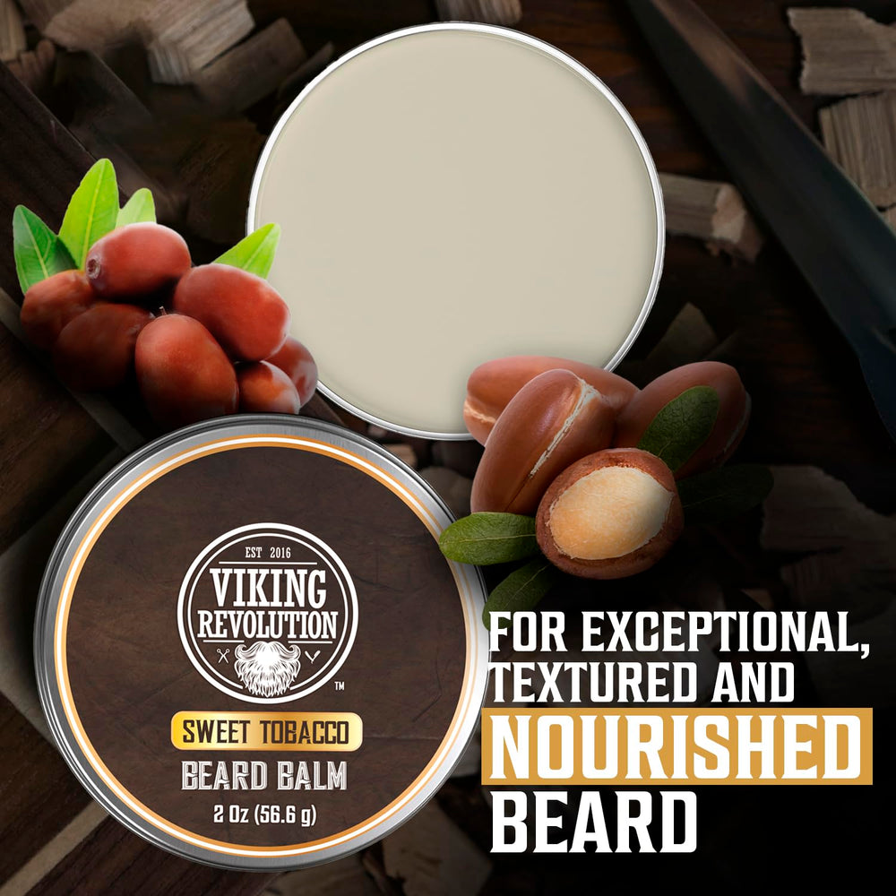 Sweet tobacco and spice scent profile from Viking Revolution enhances daily grooming ritual.