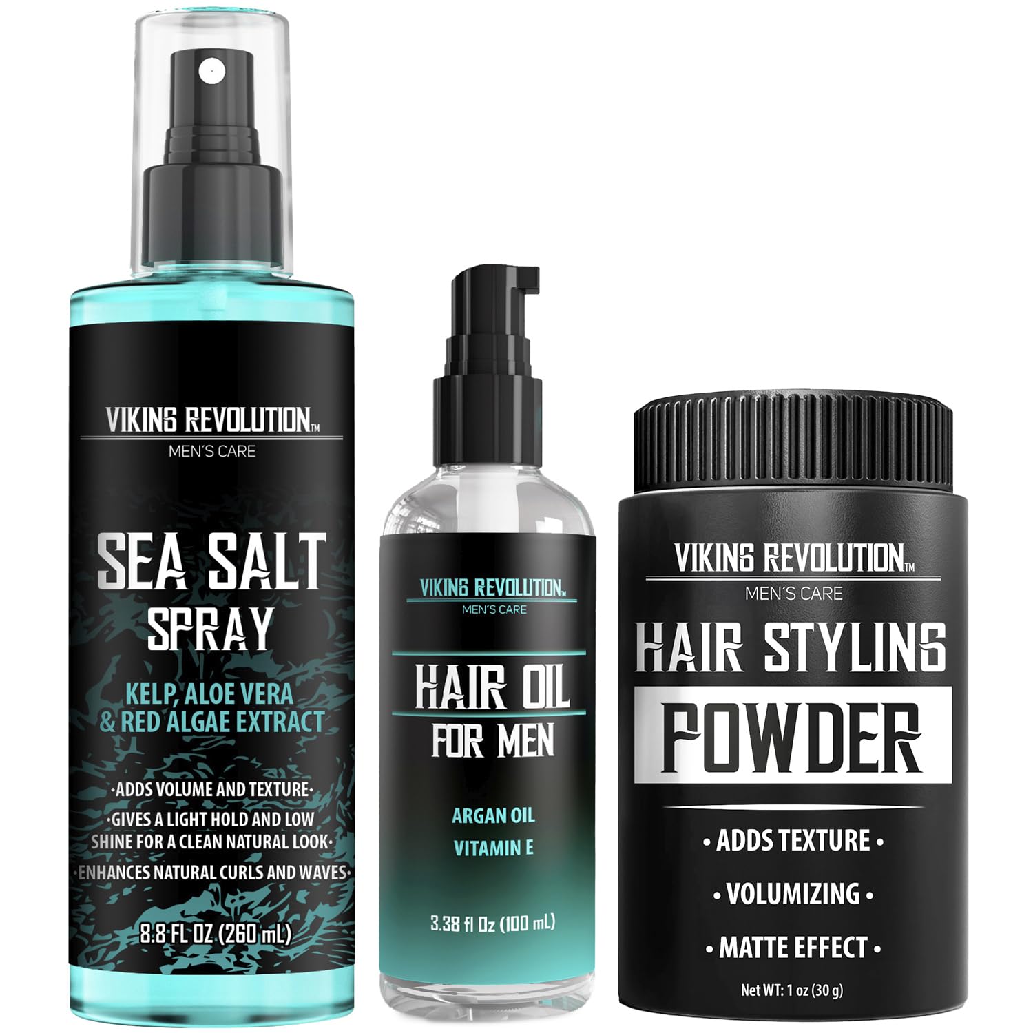 Viking Revolution Sea Salt Spray for hair adds lift and texture.