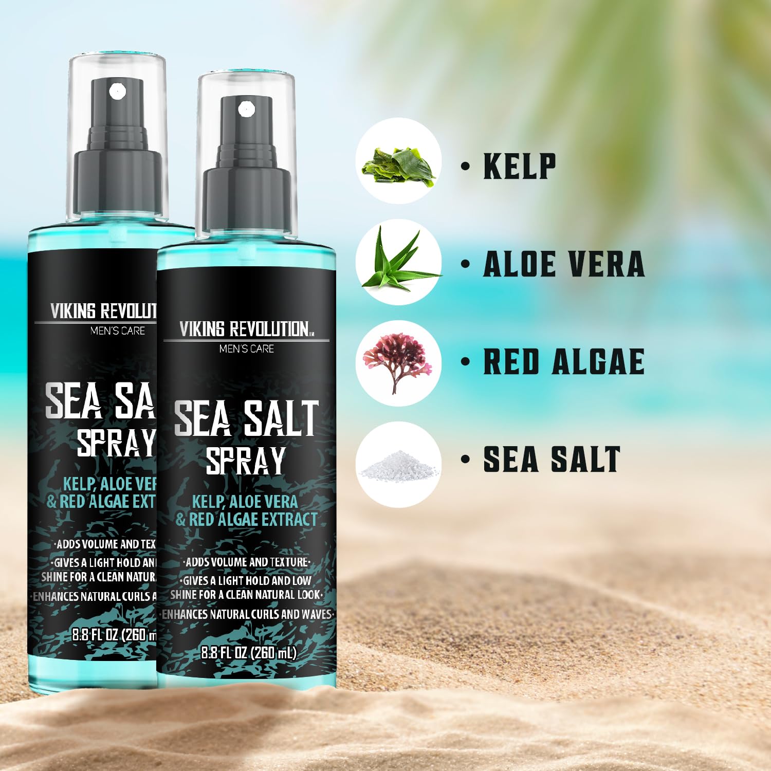 Viking Revolution Sea Salt Spray provides lift for flat hair with natural texture.