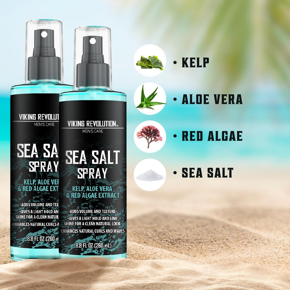 Viking Revolution Sea Salt Spray provides lift for flat hair with natural texture.