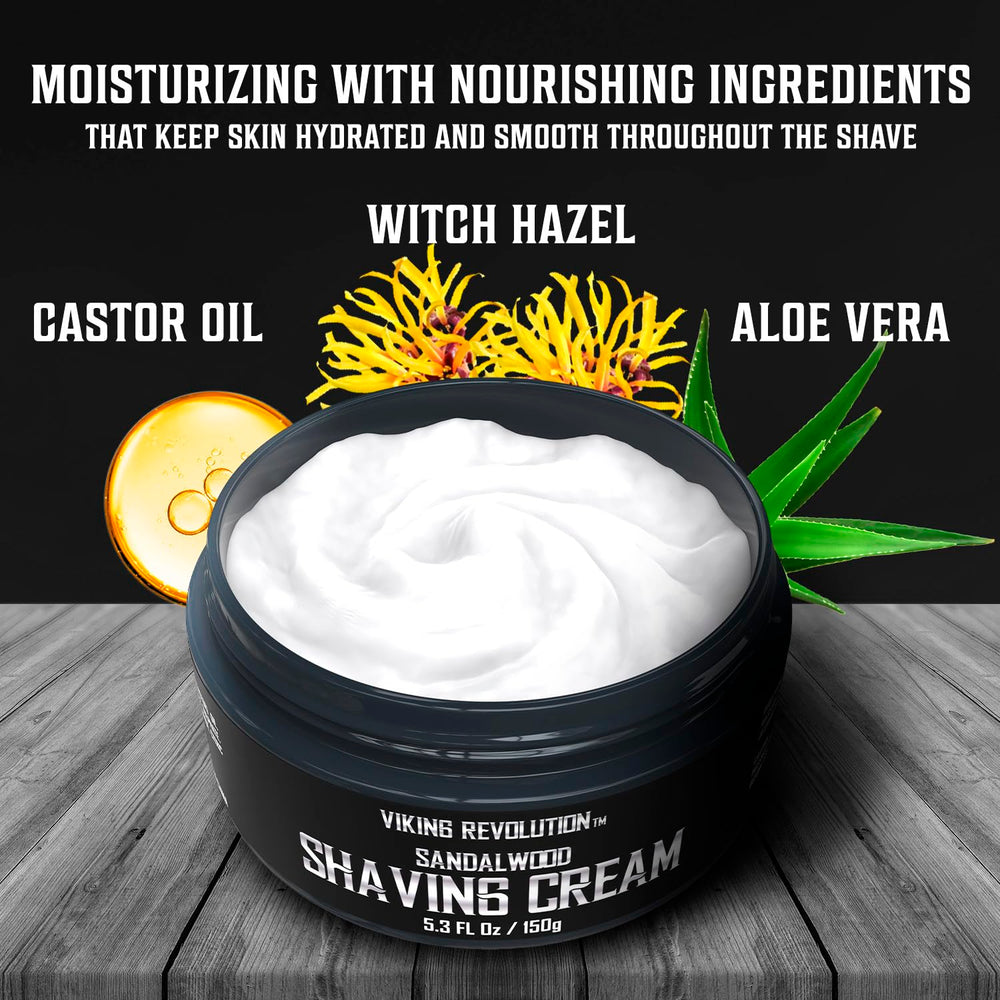 Viking Revolution shaving cream natural oils helps conditioning and a great scent