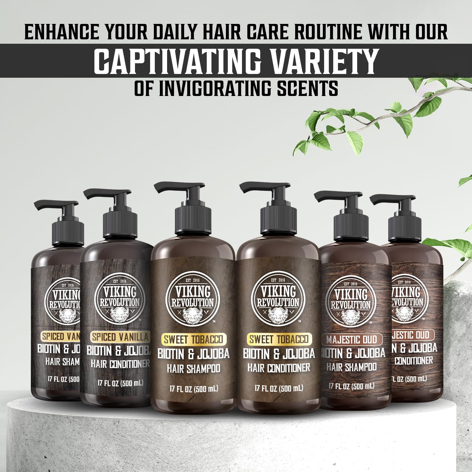 Finished hair look after use with shine and softness from Viking Revolution.