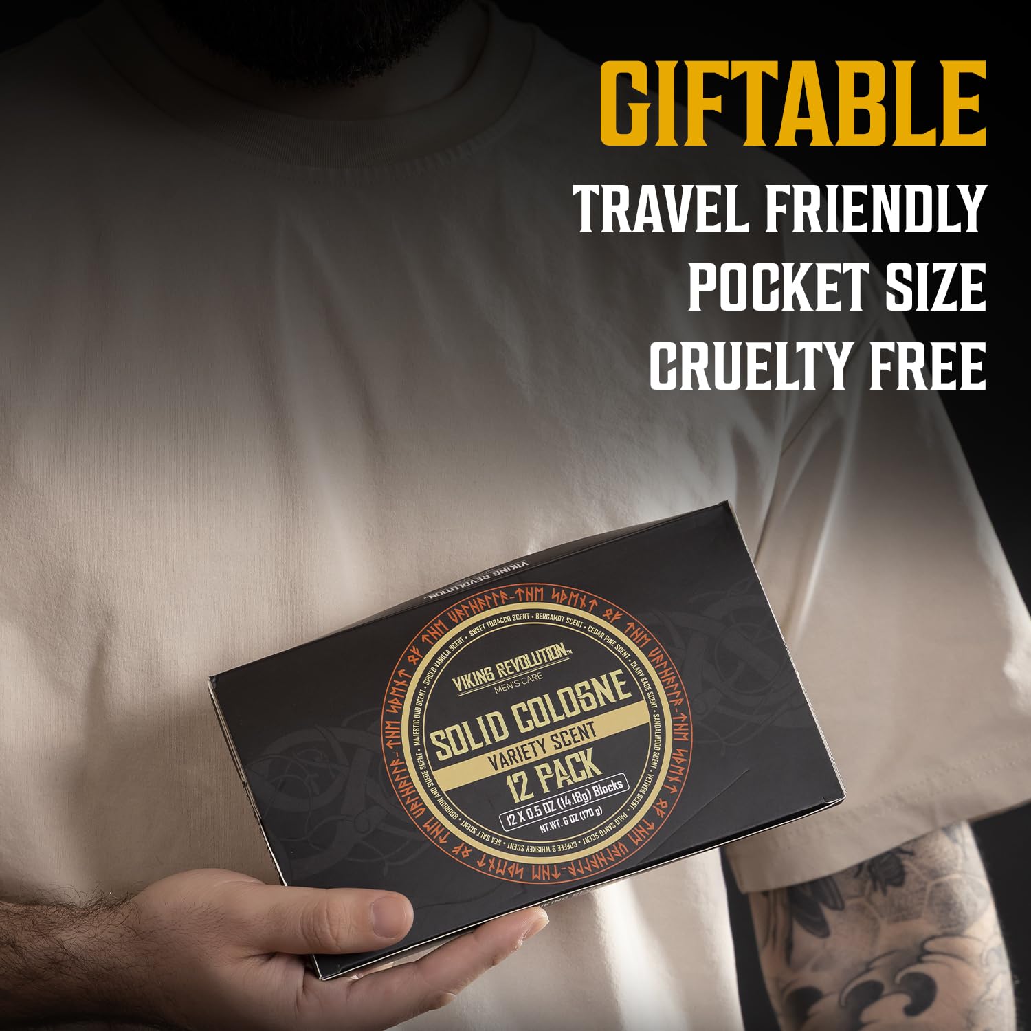 Viking Revolution palo santo tin provides calming aroma on the road.