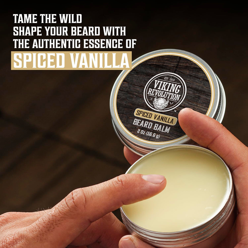 Viking Revolution Spiced Vanilla Beard Balm 2oz for shaping and control