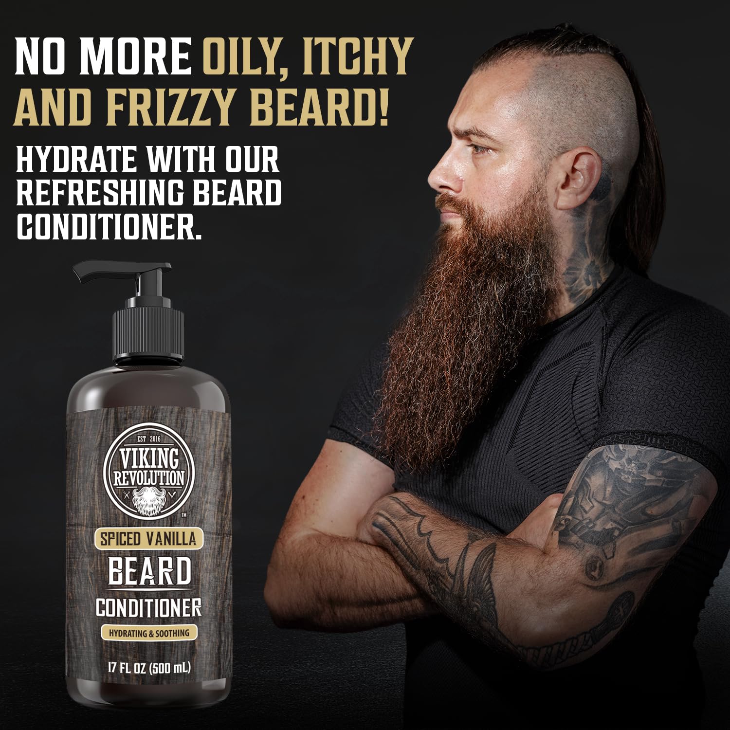 Viking Revolution pump-cap detail enables quick, mess-free beard care