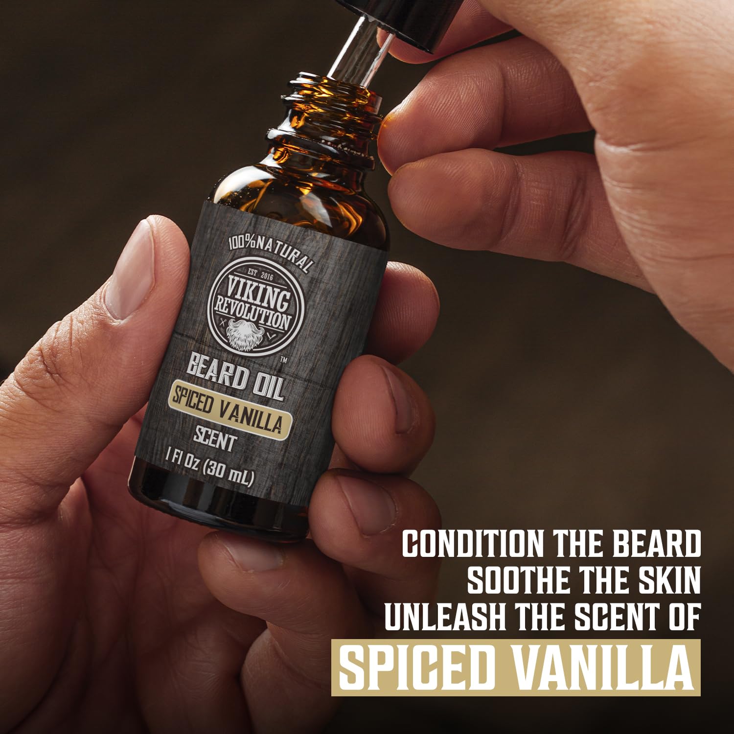 Front view of Viking Revolution beard care kit for all-in-one grooming