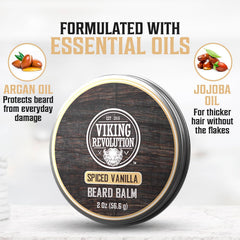 Viking Revolution spiced-vanilla beard oil bottle nourishes beard hair