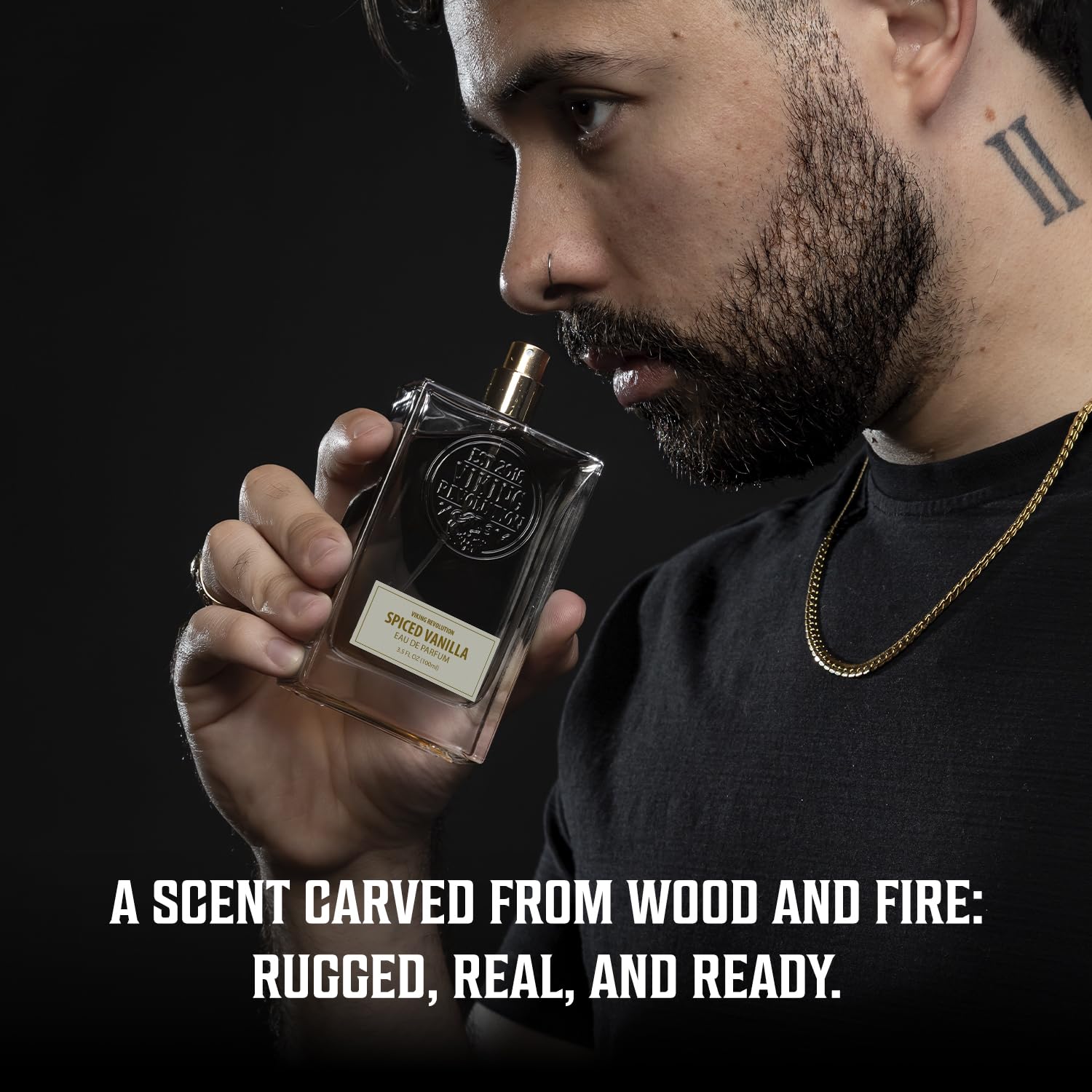 Viking Revolution Spiced Vanilla Cologne outer box highlighting warm gourmand profile for gifting