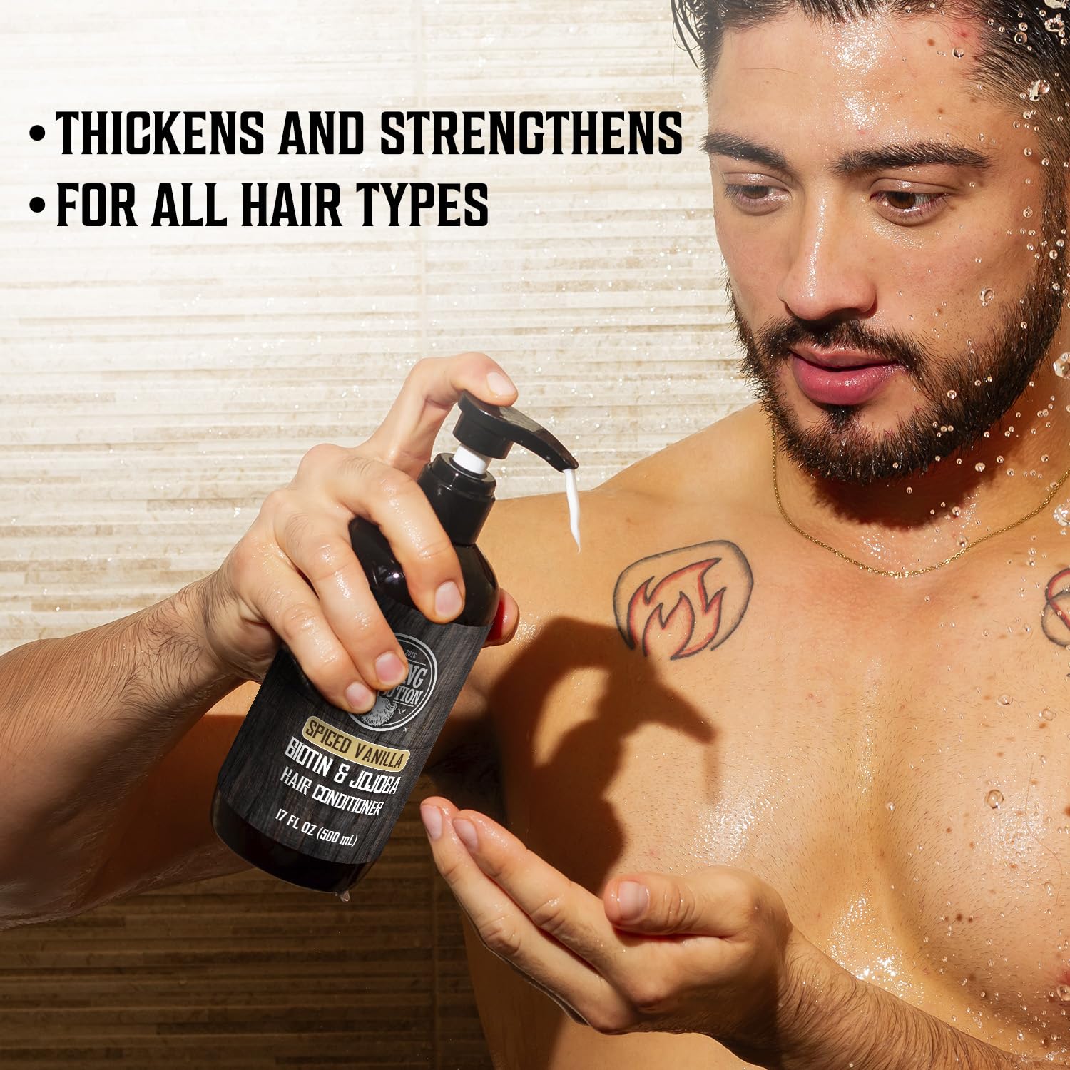 Viking Revolution Spiced Vanilla conditioner bottle for smooth, manageable hair.