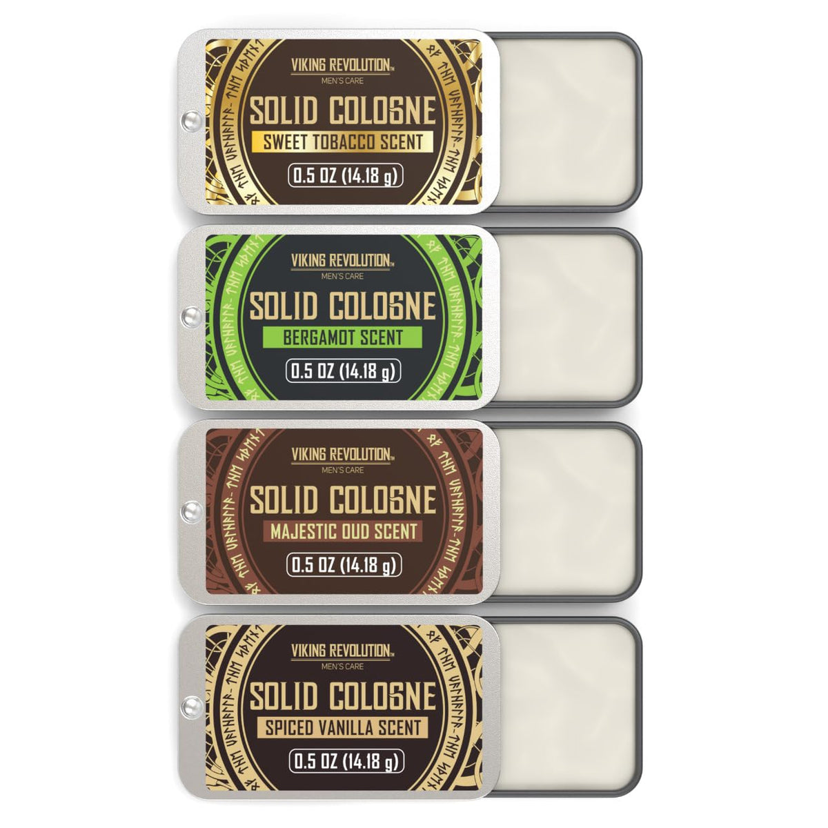 Viking Revolution spiced vanilla solid cologne bar for daily wear.
