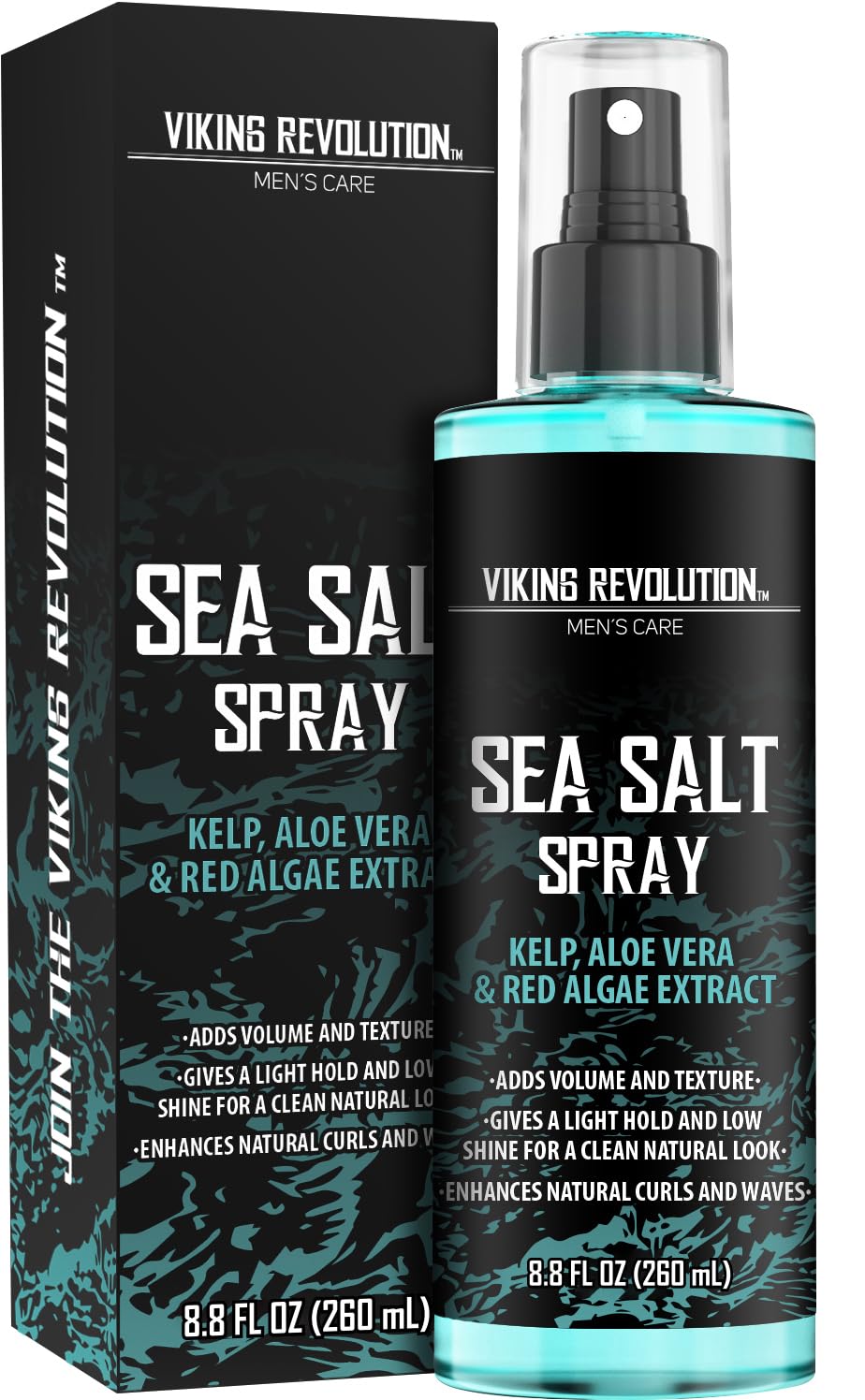 Viking Revolution spray de sal marina para cabello con volumen natural.