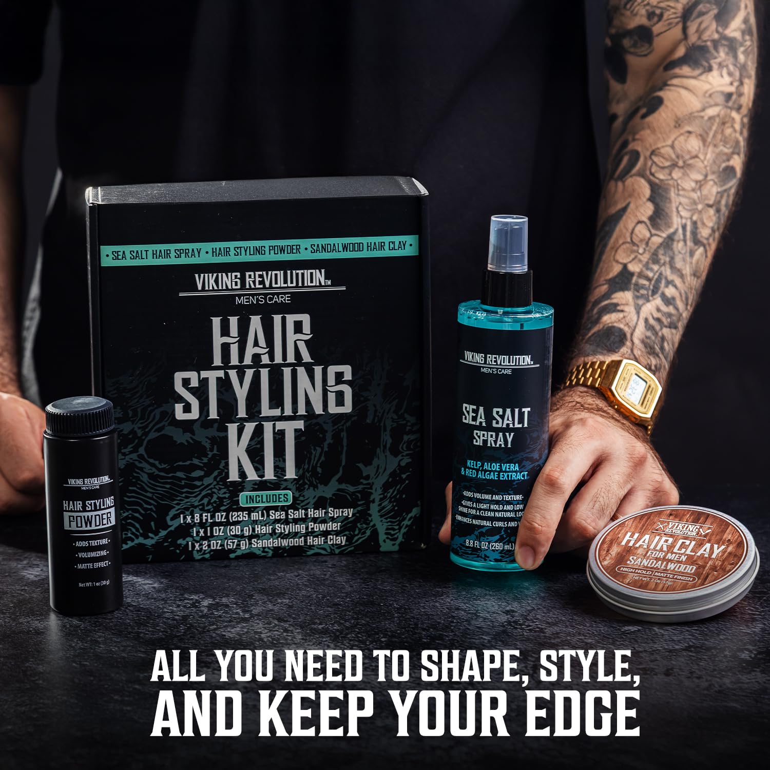 Viking Revolution styling powder boosts lift for quick, everyday looks.