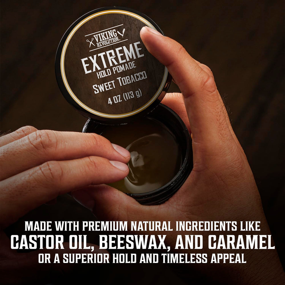 Contiene aceite de ricino para el cuidado del cabello con Viking Revolution.