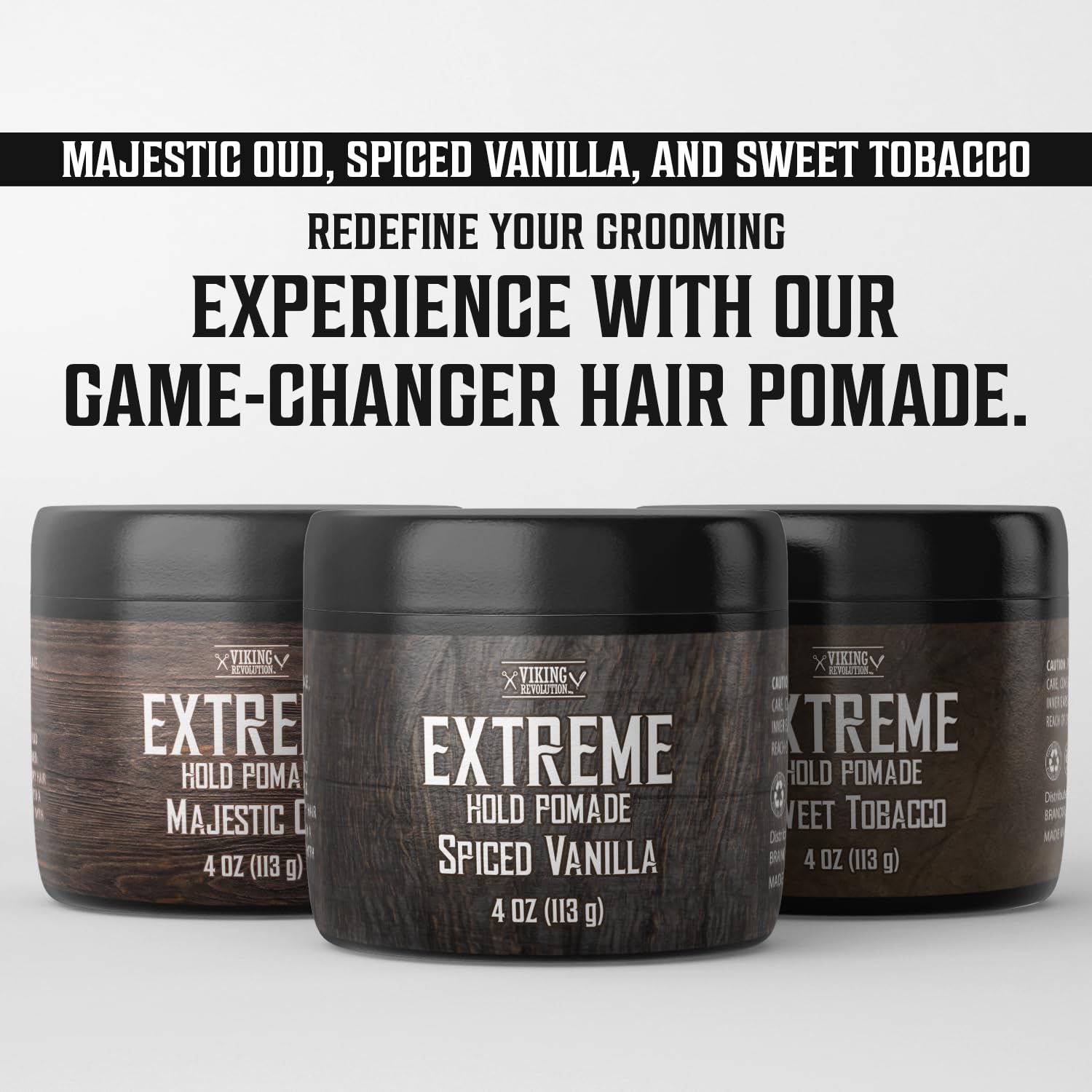 Aroma agradable de la Sweet Tobacco de Viking Revolution para peinado.