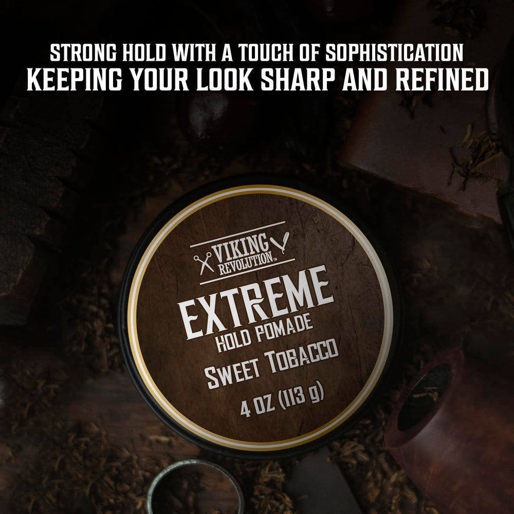Envase de 4oz de Viking Revolution Sweet Tobacco Pomada para pelo.