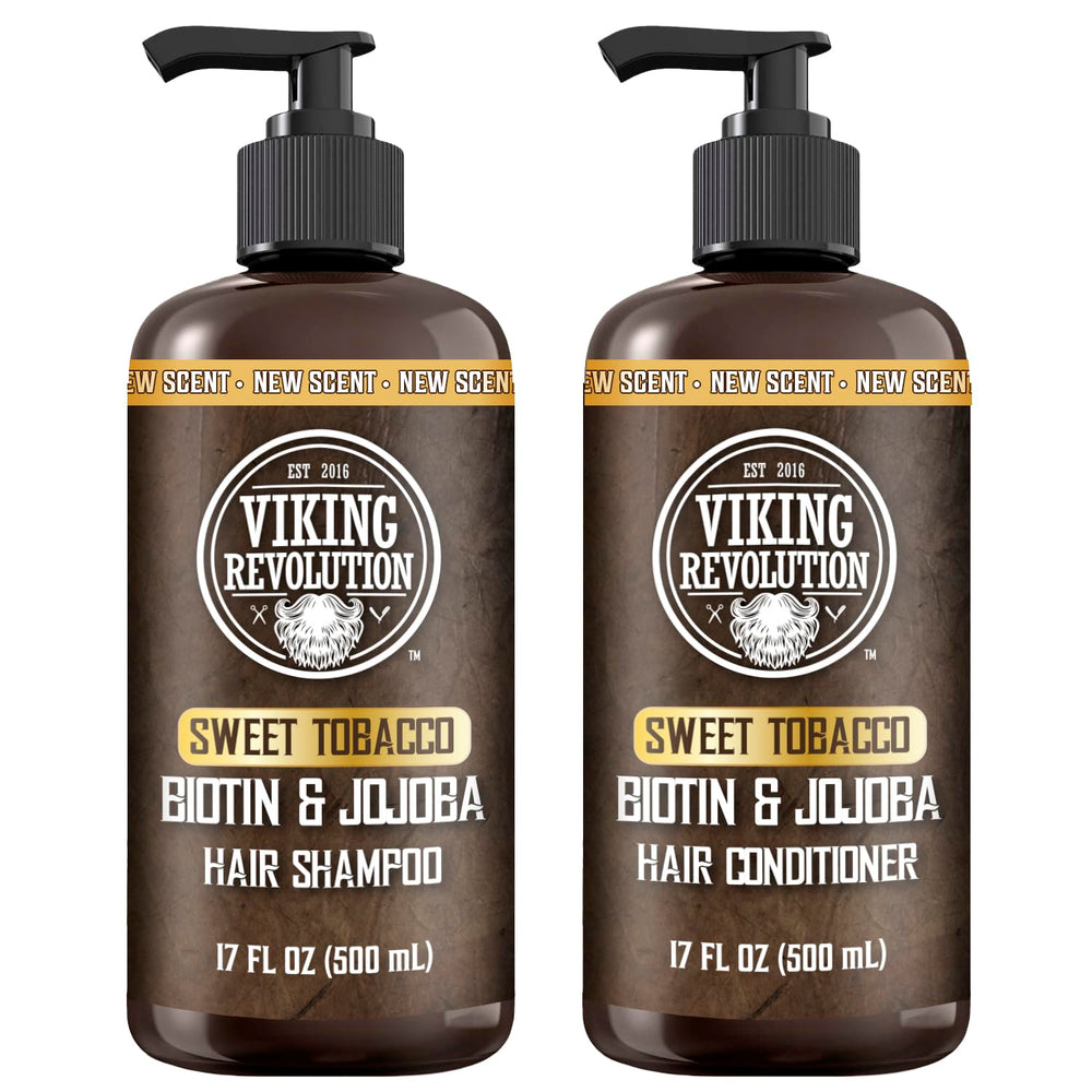 Viking Revolution Sweet Tobacco shampoo bottle delivering refreshing daily cleansing for men