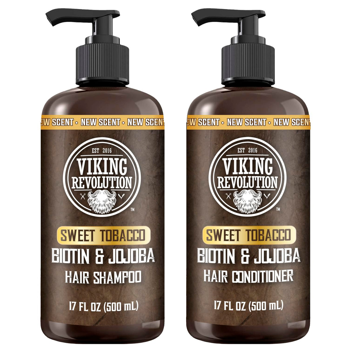 Viking Revolution Sweet Tobacco shampoo bottle delivering refreshing daily cleansing for men