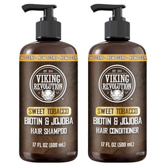 Viking Revolution Sweet Tobacco shampoo bottle delivering refreshing daily cleansing for men
