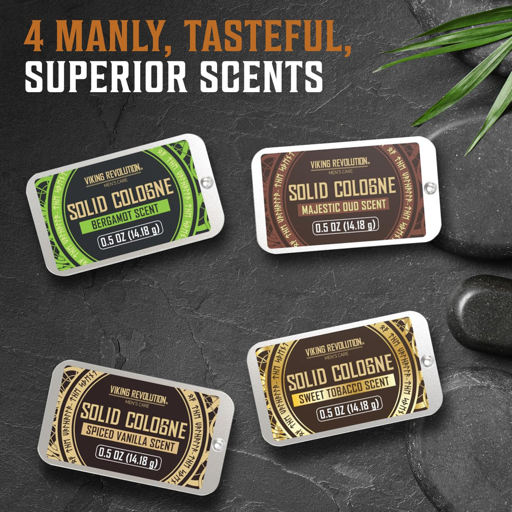 Viking Revolution sweet tobacco solid cologne bar for evening use.