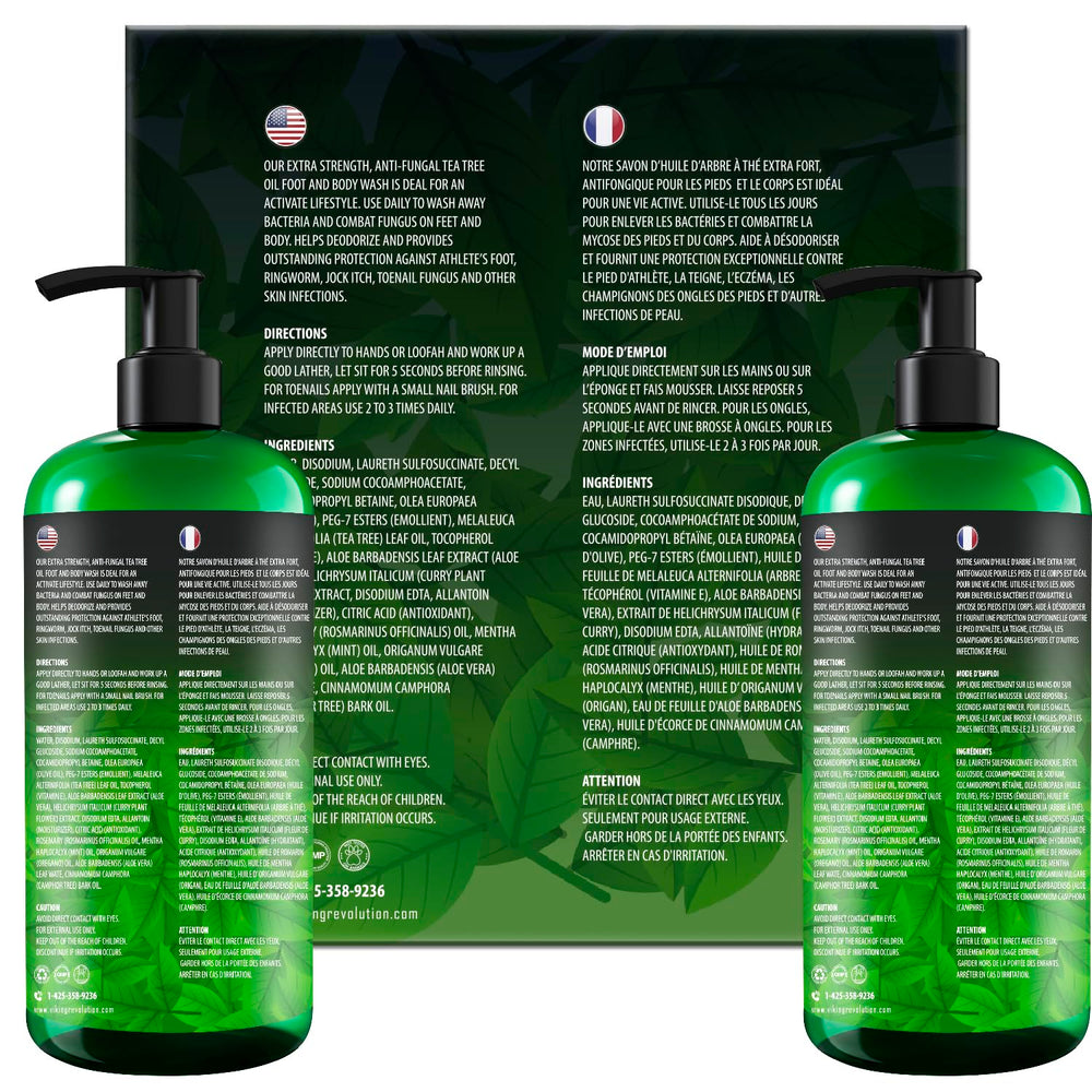 Viking Revolution Tea Tree Oil Body Wash daily use for refreshed skin.
