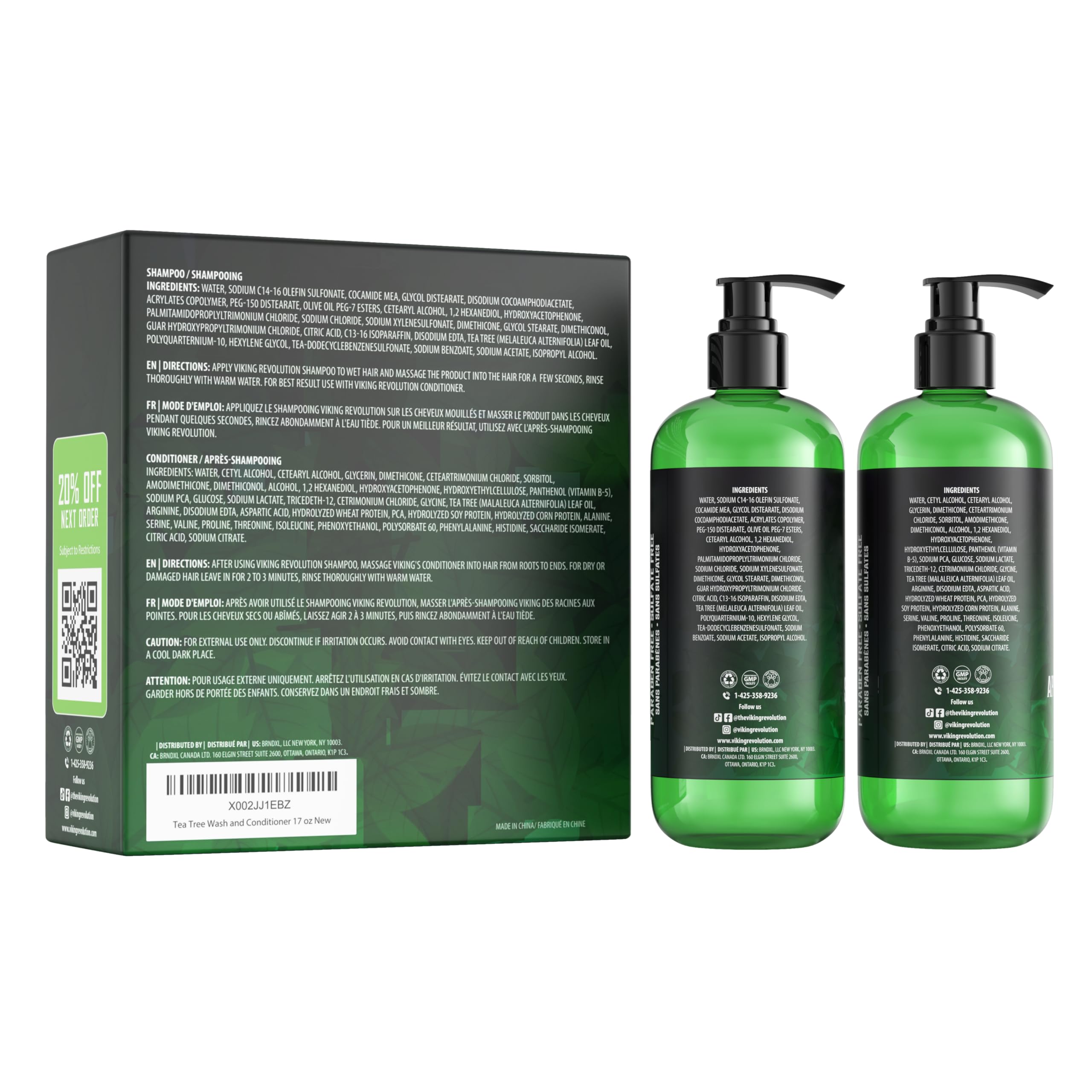 Viking Revolution Tea Tree oil ingredient close-up highlighting natural extracts.