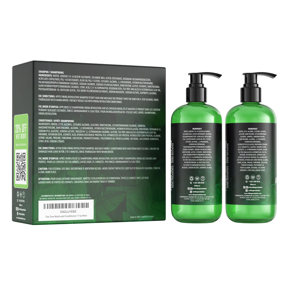 Viking Revolution Tea Tree oil ingredient close-up highlighting natural extracts.