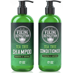 Viking Revolution Tea Tree Shampoo bottle delivering soothing hydration for dry scalp.