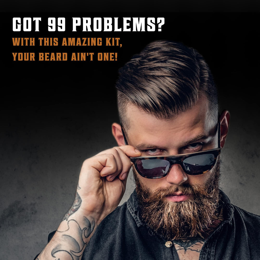 Viking Revolution travel-size beard kit fits in a pocket for quick touch-ups