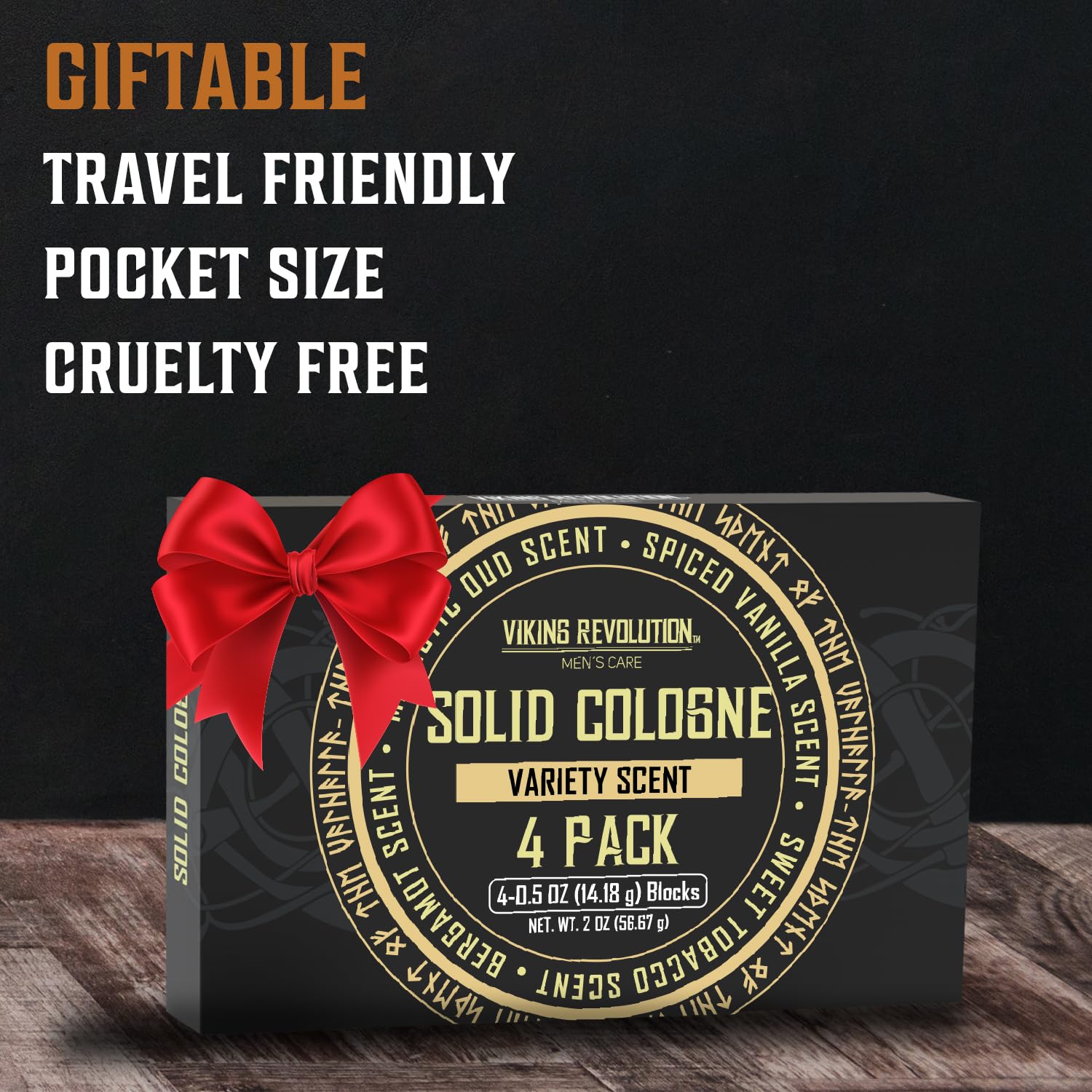 Viking Revolution travel-friendly solid colognes fit easily in a pocket.