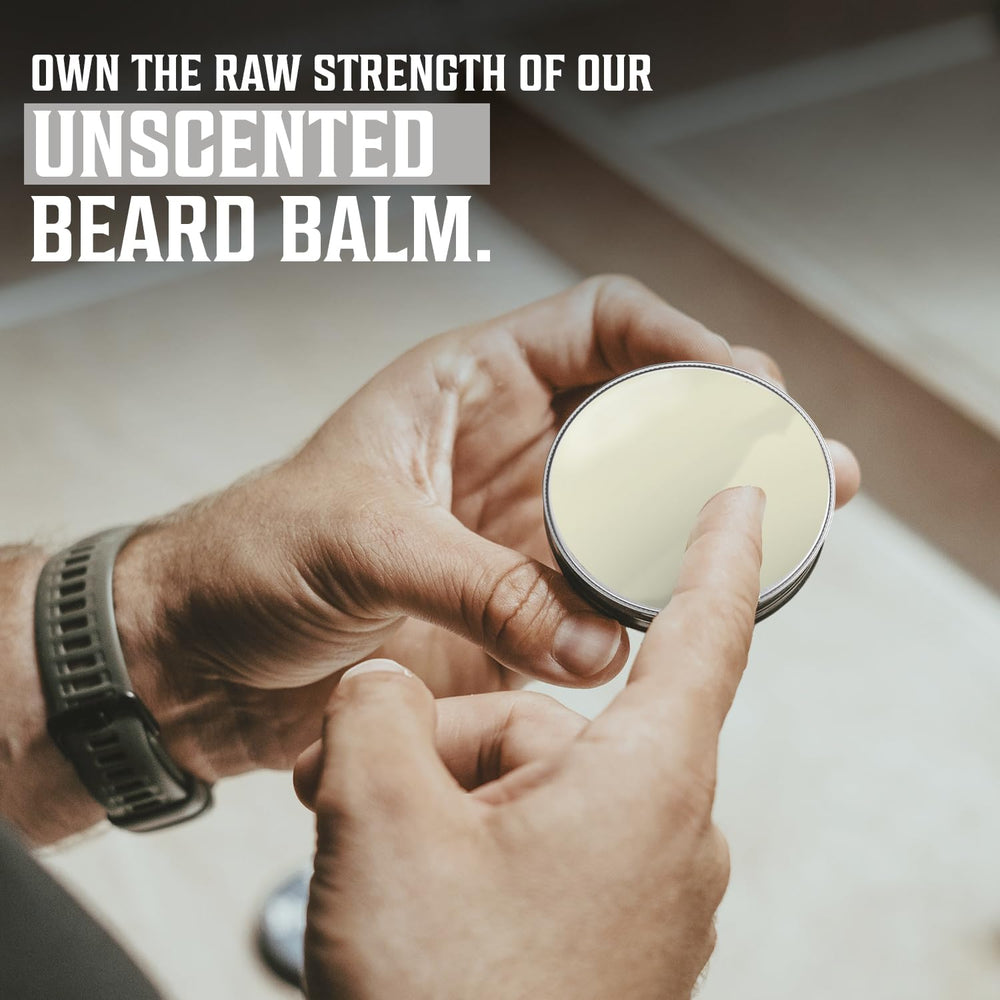 Viking Revolution unscented balm softens the beard with natural conditioning.