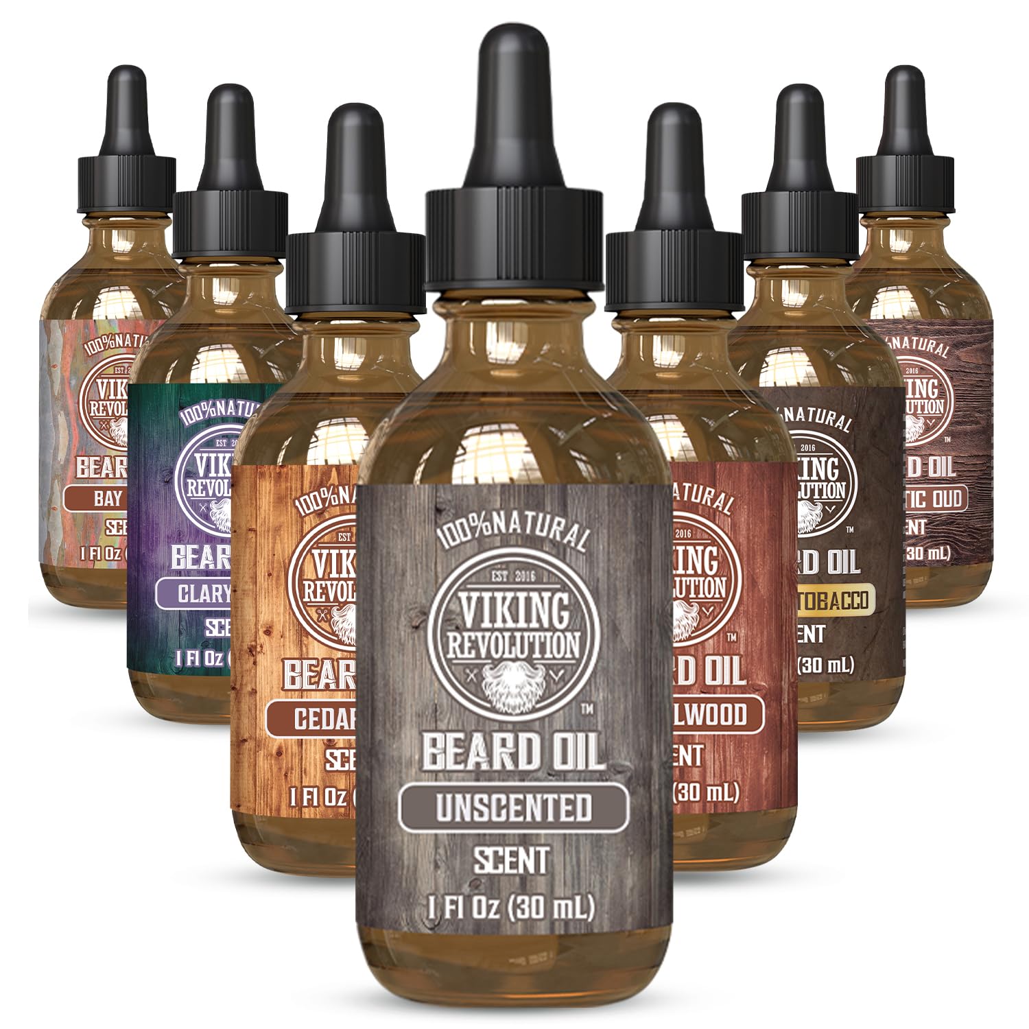 Viking Revolution unscented beard oil bottle ready for application and softness
