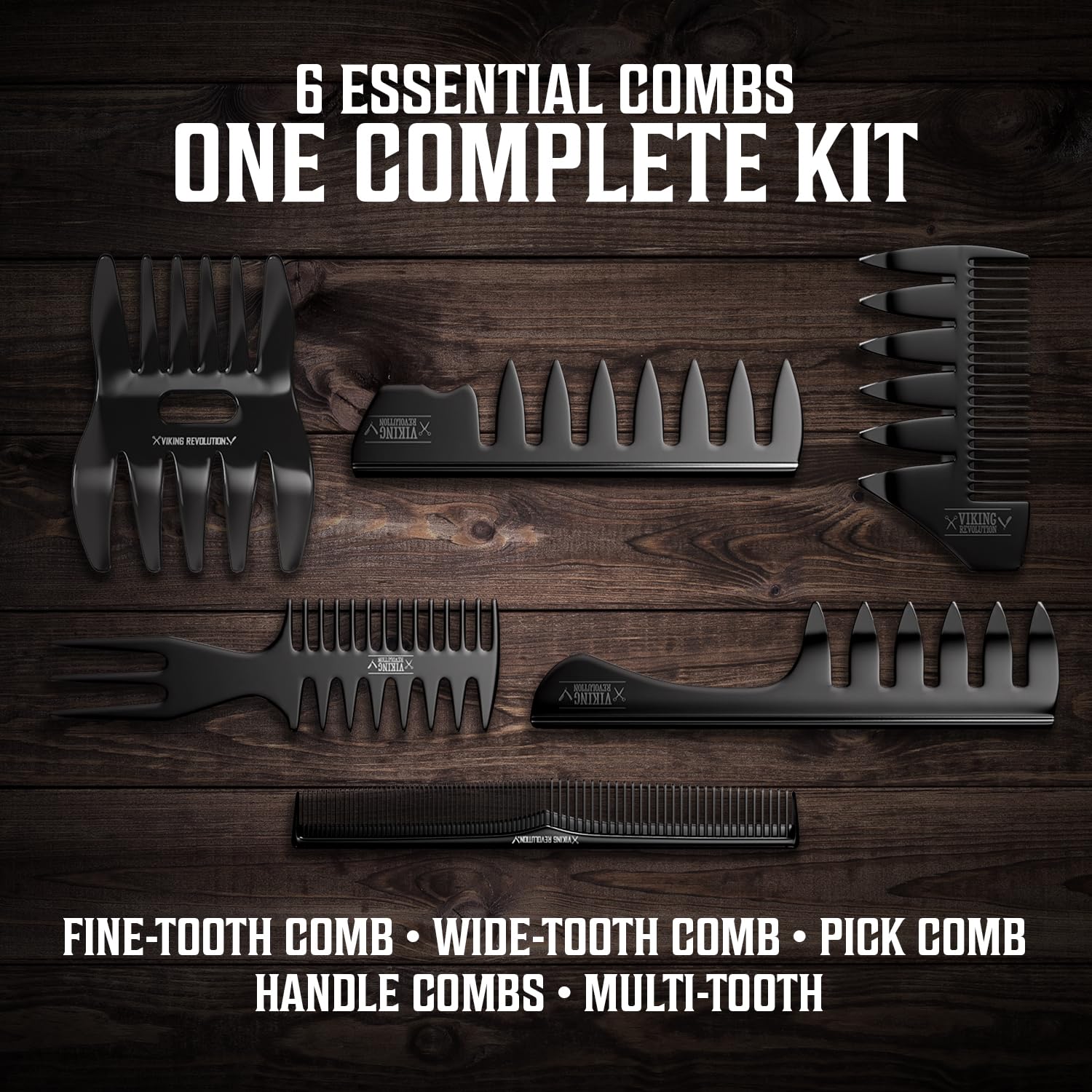Viking Revolution wide-tooth comb for detangling thick hair with ease