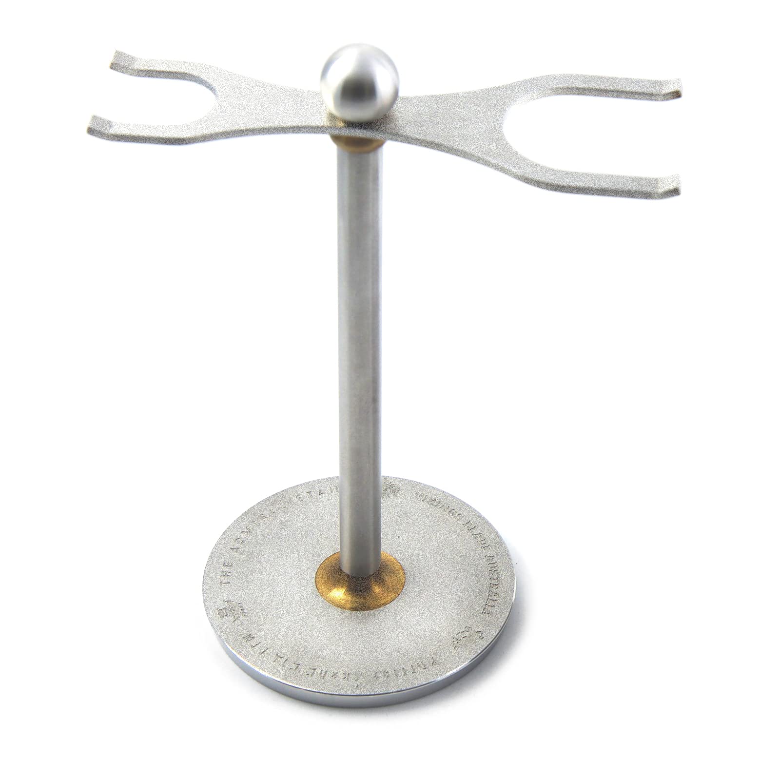 Heavy stainless steel Admiral stand with distressed finish, built for durability
