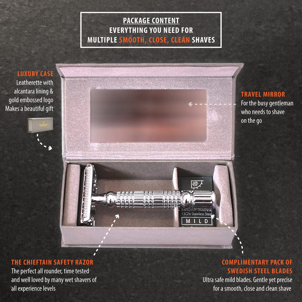 VIKINGS BLADE Chieftain luxury case keeps your razor secure