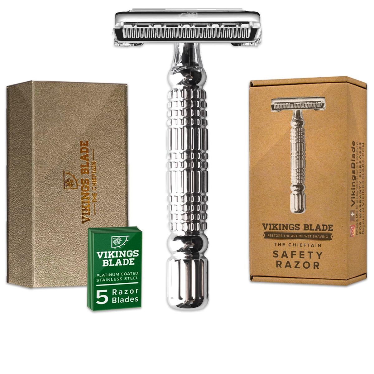 VIKINGS BLADE Chieftain razor body for a precise, smooth shave