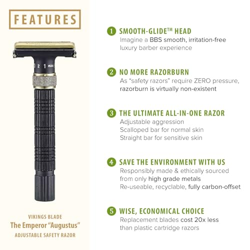 Emperor Augustus razor handle end-tip drains water after use
