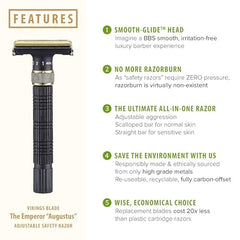 Emperor Augustus razor handle end-tip drains water after use