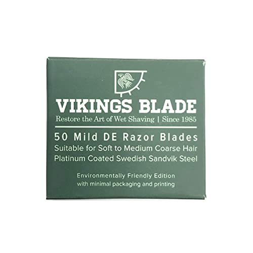 Vikings Blade platinum coating close-up highlights long-lasting smoothness.