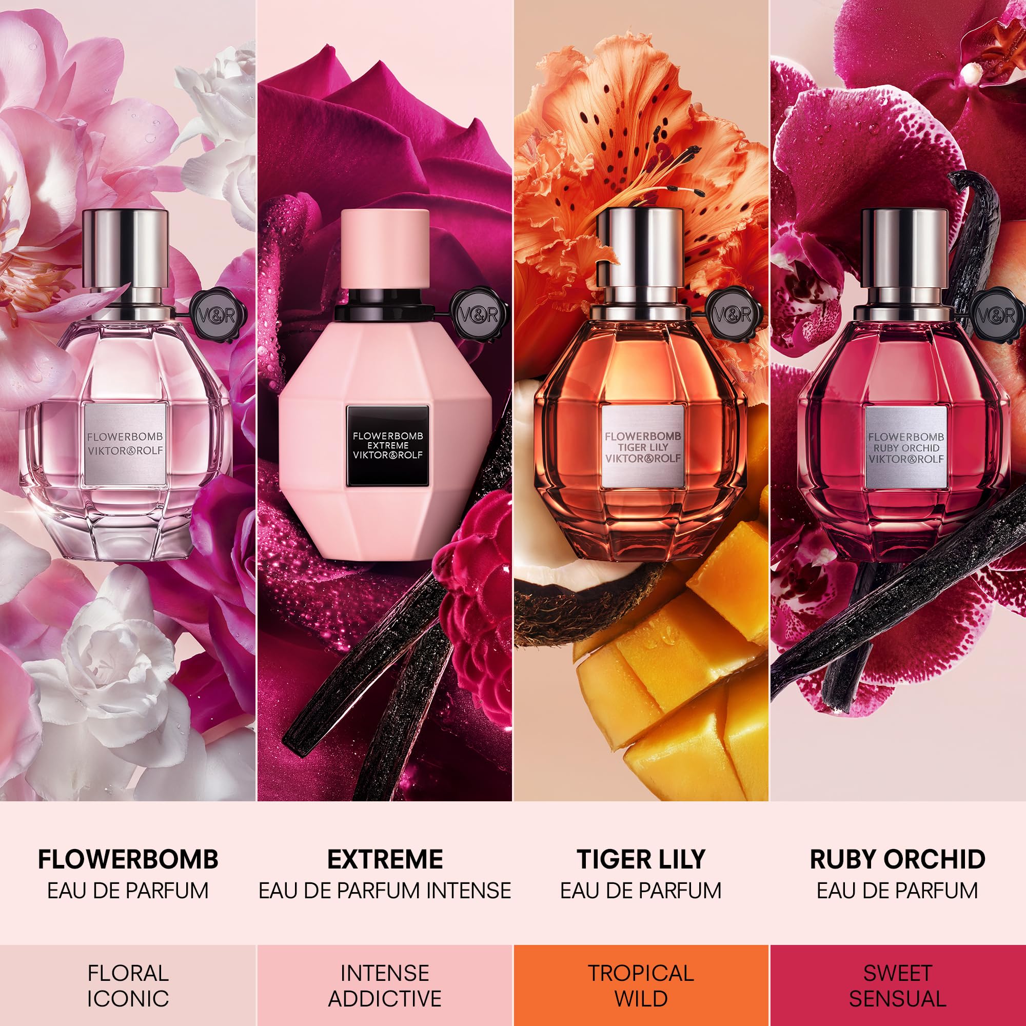 Viktor&Rolf Flowerbomb rose and jasmine note emphasis