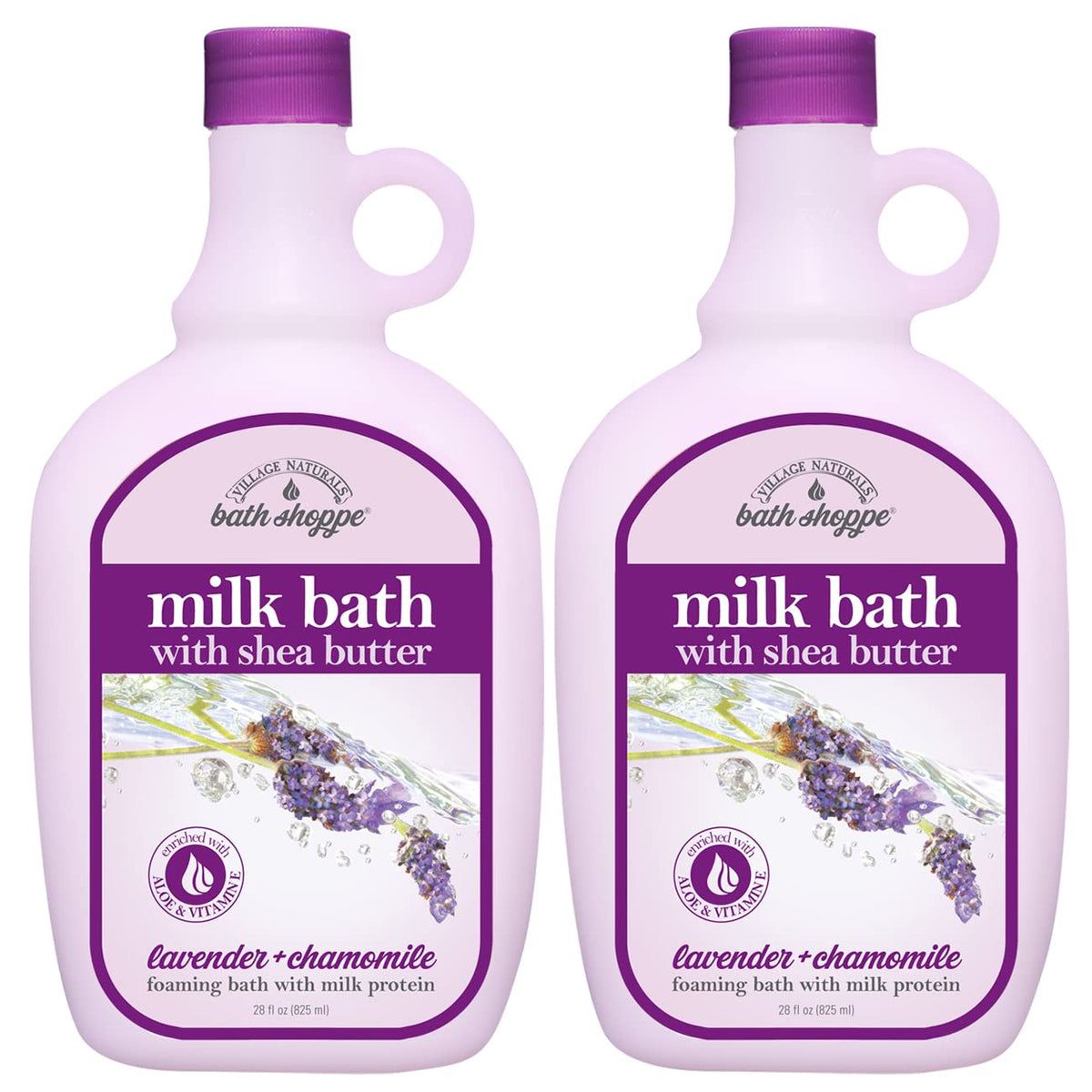 Village Naturals Milk Bath with Lavender pour to create luxurious bubbles