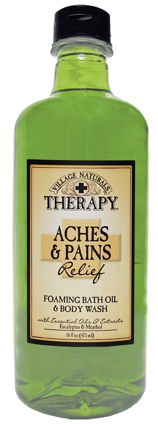 Village Naturals Therapy, baño espumoso para dolores corporales y relajación de la piel